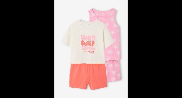 Set van 2 surf pyjamabroeken voor meisjes rozen