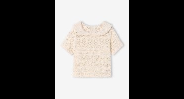 Babytrui met gehaakte mouwen vanille