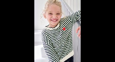 Gestreepte meisjestrui marineblauw