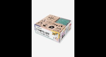 Set houten stempels, 9 stempels + 2 inkten HAPPY BIRTHDAY FOLIA hout
