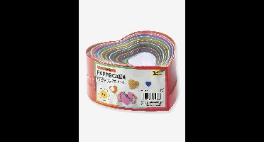 Set van 12 kartonnen dozen, in de vorm van een hart RAINBOW FOLIA meerkleurig