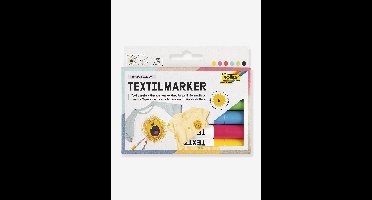Set van 6 textielmarkers BASIC FOLIA meerkleurig