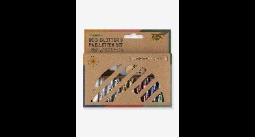 Set van 10 pailletten & sequins met lijm BIO RAINBOW folia meerkleurig