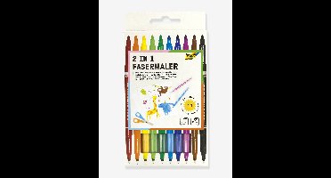 Set van 10 stiften met dubbele punt FOLIA meerkleurig