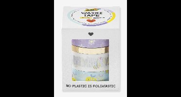 Set van 4 Washi linten met Hotfoil effect BEES FOLIA meerkleurig