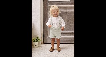Feestelijke set met overhemd + korte broek voor baby saliegroen