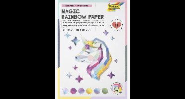 Creatief papierblok, 12 vellen MAGIC RAINBOW PAPER FOLIA meerkleurig