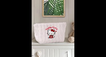 Gestreepte toilettas HELLO KITTY roze, gestreept