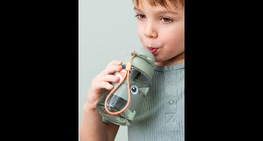 Fles met intrekbaar rietje DONE BY DEER groen