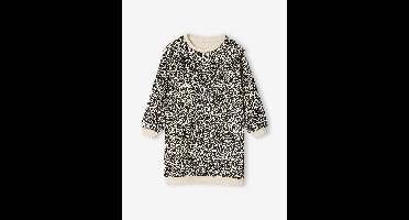 Jurk van sweaterstof met ruches voor meisjes vanille