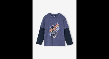 Jongensshirt met dubbele mouwen blauw
