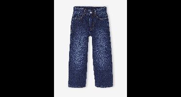 Ruime meisjesjeans MorphologiK met een smalle taille donkerblauw