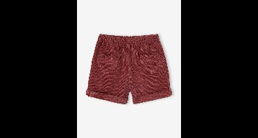 Short van velours met hartvormige zakken voor meisjes, gemakkelijk aan te trekken. oudroze