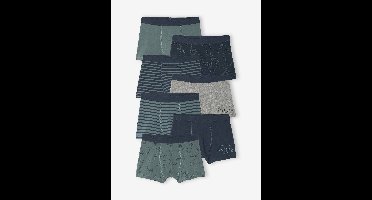 Set van 7 boxershorts voor jongens met strepen en berenprint groen