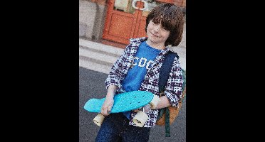 Geruit flanellen hemd voor jongens blauw, geruit