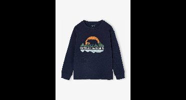 T-shirt met lusmotief voor jongens marineblauw