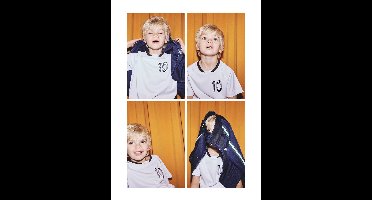 T-shirt met korte mouwen voor jongens en voetbalprint wit