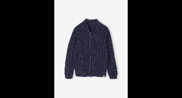Vestje met opstaande kraag en lange mouwen voor jongens marineblauw