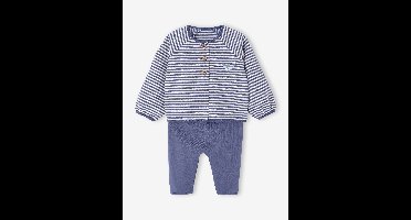 Gewatteerde babypakje vestje + broek blauw