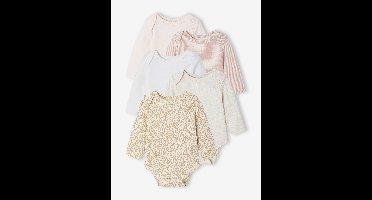 Set van 5 body's voor pasgeborenen met Amerikaanse opening ecru