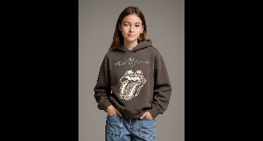 Sweater voor meisjes met capuchon The Rolling Stones® antraciet