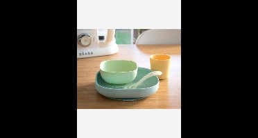 Serviesset 4 items silicone BEABA geel