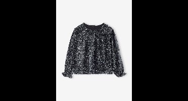 Blouse voor meisjes met pailletten voor kerst zilver