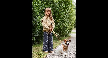 Wijde fleece legging voor meisjes marineblauw