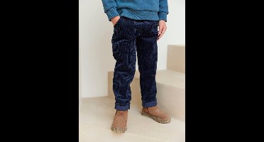 Ribfluwelen jongensjoggingbroek, eenvoudig aan te trekken marineblauw