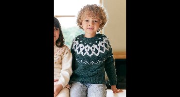 Jacquardtrui met ronde kraag jongens groen