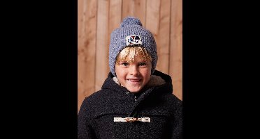 Babyset jongen muts + snood + wanten/handschoenen > grijsblauw