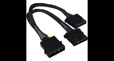 Sharkoon 5,25" 4-pin (male) naar 5,25" 4-pin (female) Y-stroomsplitterkabel