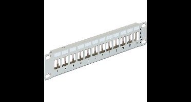 DeLOCK 10" Keystone Patch Panel 12 Port metal grey patchpaneel