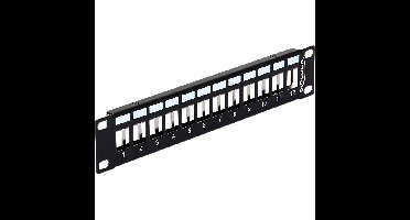 DeLOCK 10" Keystone Patch Panel 12 Port metal black patchpaneel
