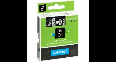 Dymo D1 standaard labels, 12mm x 7m printlint