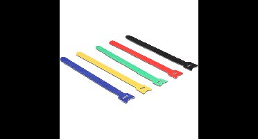 DeLOCK Hook-and-loop fasteners coloured, 10 stuks kabelbinder