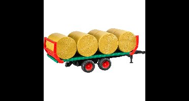 bruder Balentransport aanhanger met 8 ronde balen modelvoertuig