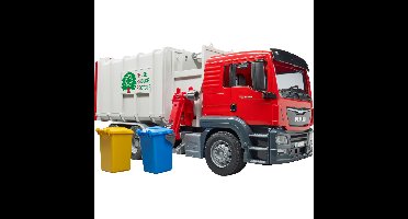 bruder MAN TGS vuilniswagen zijlader modelvoertuig