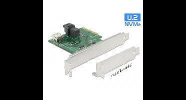 DeLOCK PCI Express x4 Card U.2 NVMe naar 1 x internal SFF-8654 4i + 1 x internal SFF-8643 - Low Profile Form Factor adapter