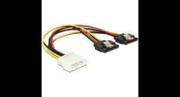 DeLOCK Power Molex 4-pin male > 2 x SATA 15-pin splitterkabel