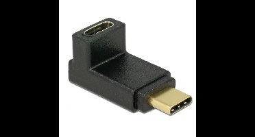 DeLOCK USB 10Gbps (USB 3.1 Gen 2) USB-C (male) naar USB-C (female) haaks (omhoog/omlaag) adapter