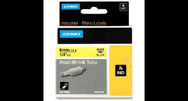 Dymo IND krimpkous zwart op geel, 6 mm x 1,5 meter label krimpkous