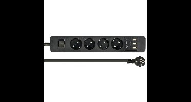DeLOCK 4-weg stekkerdoos met USB-poorten