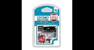 Dymo D1 duurzame labels wit op zwart 12 mm x 3 m printlint