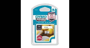 Dymo D1 duurzame labels zwart op wit 12 mm x 5,5 m printlint