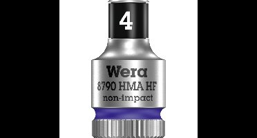 Wera 8790 HMA HF Zyklop Hand- en Machinedop 4mm, met 1/4"-aandrijving, met vasthoudfunctie dopsleutel
