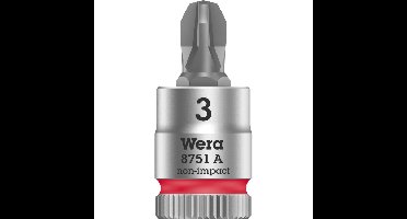 Wera 8751 A Zyklop Phillips Bitdop met 1/4"-aandrijving, PH3x28 dopsleutel