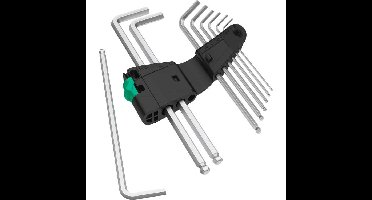 Wera 950/9 Hex-Plus 1 SB Stiftsleutelset, metrisch, verchroomd schroevendraaier
