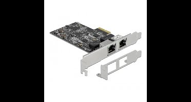 DeLOCK PCI Express x2 Card naar 2x RJ45 2,5 Gigabit LAN RTL8125 netwerkadapter