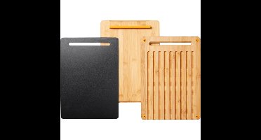 Fiskars Functional Form Set bamboe snijplanken set van 3